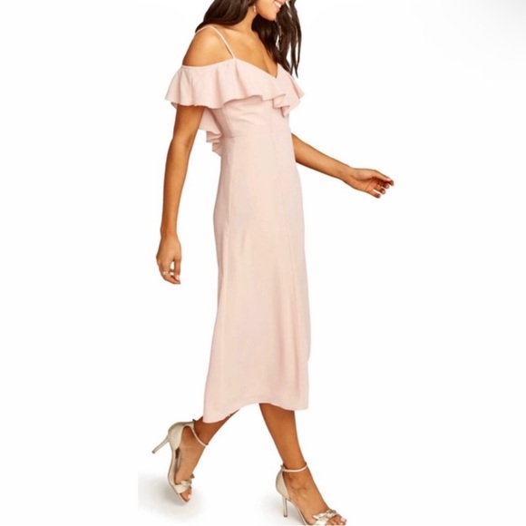 SHOW ME YOUR MUMU PINK COLD-SHOULDER MIDI DRESS - Picture 6 of 11